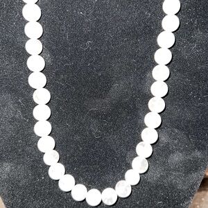 White cool beads necklace, 16”, moonstone